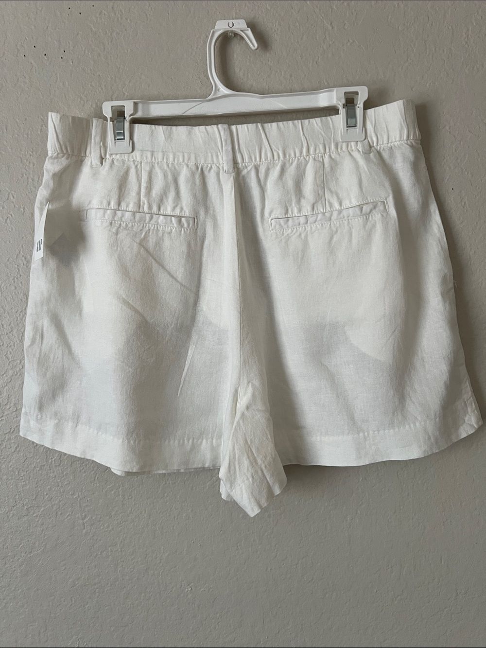 NWT GAP 365 High-Rise Linen Blend Pleated White Shorts Size L - Picture 5 of 15